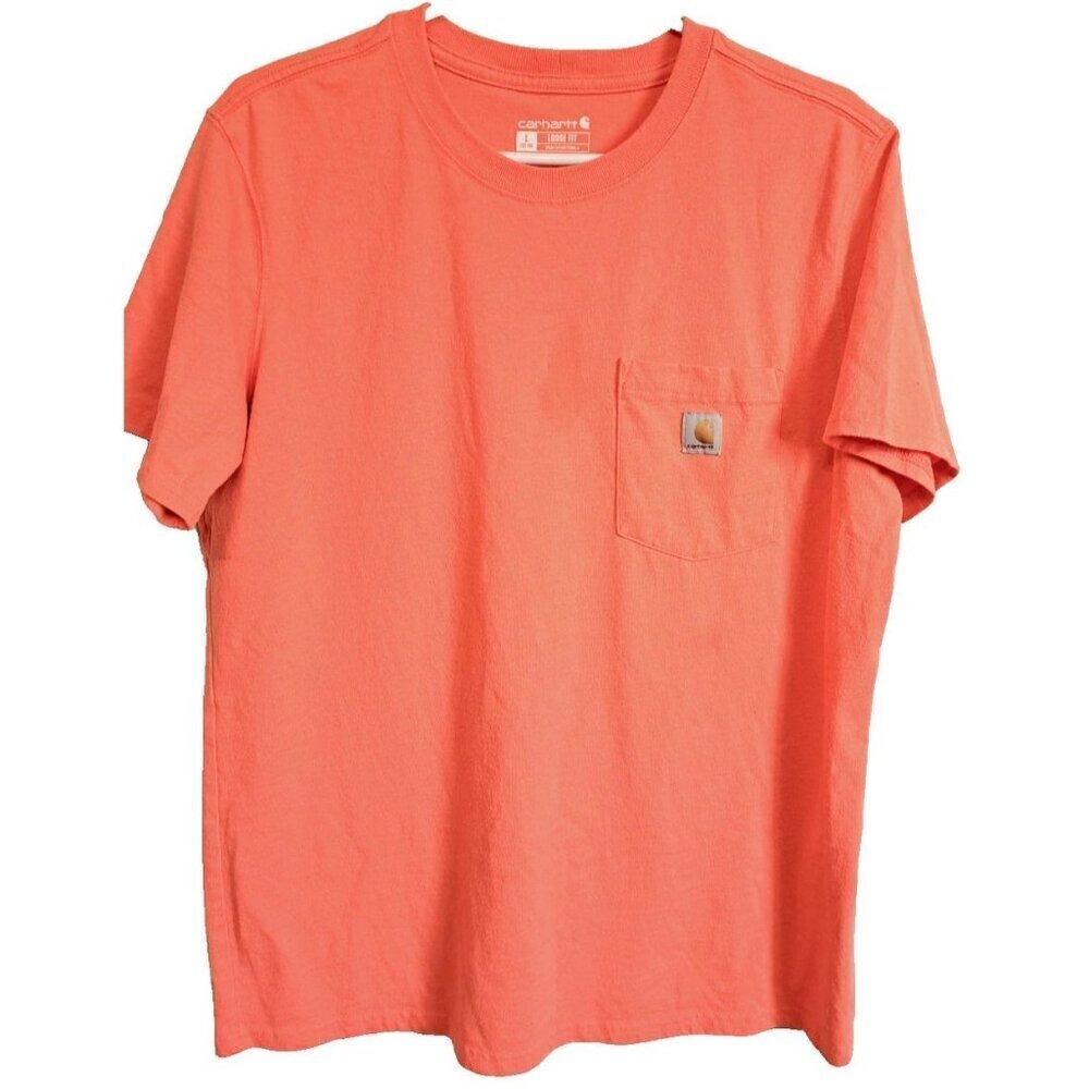 Carhartt Women's L Loose Fit Orange Short Sleeve Pocket T-Shirt